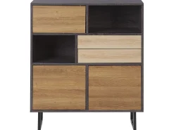 Aparador Com 2 Gavetas E 3 Portas Cor De Madeira Escura Maine