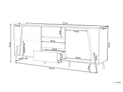 Aparador Com 3 Gavetas E 2 Portas Cor De Madeira Escura Blackpool