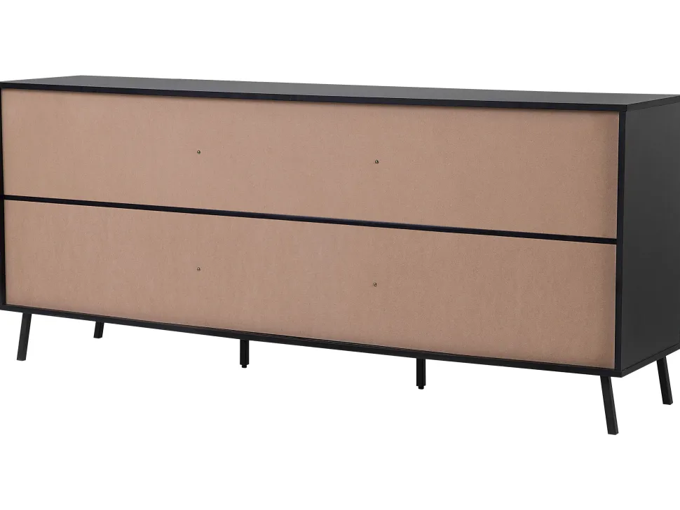 Aparador Com 3 Gavetas E 2 Portas Cor De Madeira Escura Blackpool