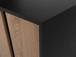 Aparador Com 3 Gavetas E 2 Portas Cor De Madeira Escura Blackpool