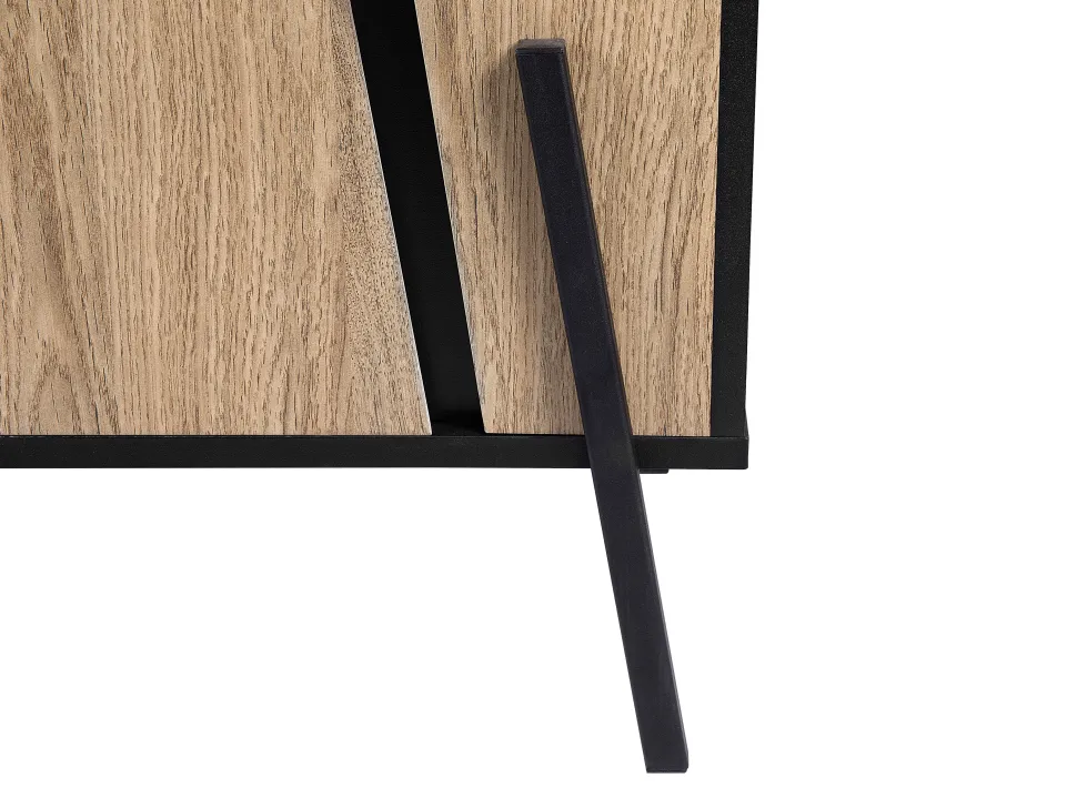 Aparador Com 3 Gavetas E 2 Portas Cor De Madeira Escura Blackpool