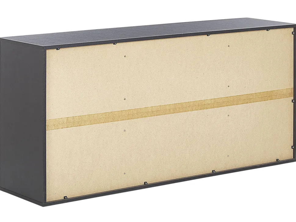 Aparador Com 2 Gavetas E 2 Portas Castanho Claro E Preto Salter