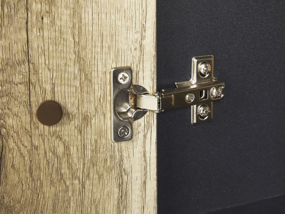 Aparador Com 2 Gavetas E 2 Portas Castanho Claro E Preto Salter