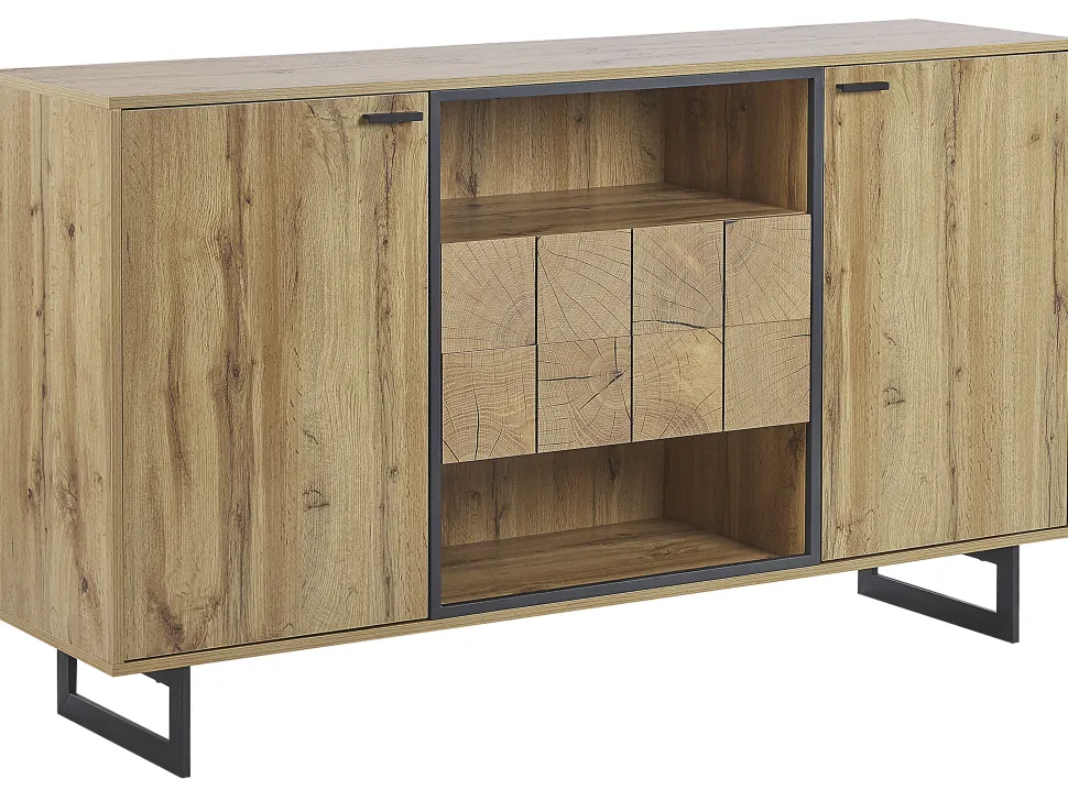 Aparador Com 2 Gavetas E 2 Portas Cor De Madeira Clara Boiso