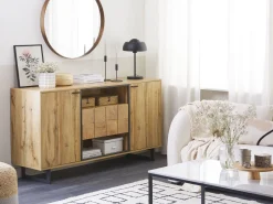 Aparador Com 2 Gavetas E 2 Portas Cor De Madeira Clara Boiso