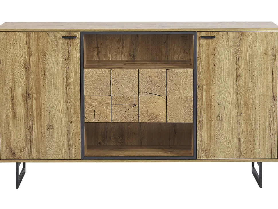 Aparador Com 2 Gavetas E 2 Portas Cor De Madeira Clara Boiso