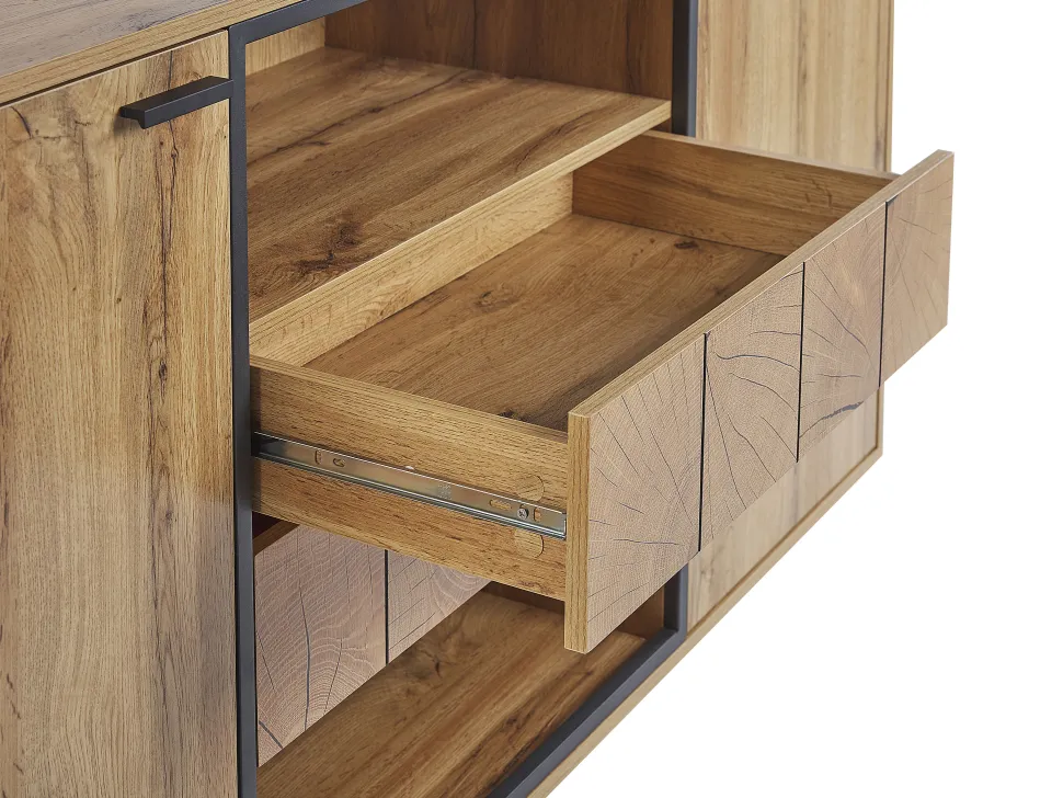 Aparador Com 2 Gavetas E 2 Portas Cor De Madeira Clara Boiso