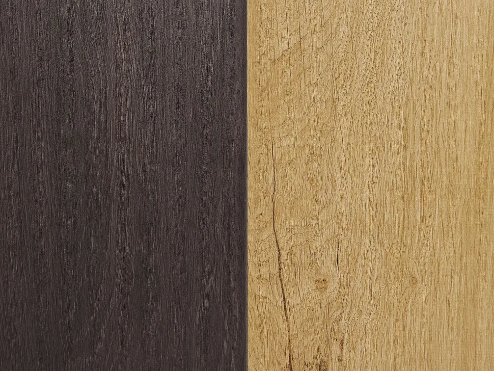 Aparador Com 3 Gavetas E 2 Portas Cor De Madeira Clara E Preto Elda