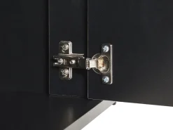 Aparador Com 3 Gavetas E 2 Portas Em Efeito De Concreto E Preto Blackpool