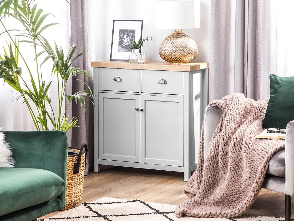 Aparador Com 2 Gavetas E 2 Portas Cinzento Clio