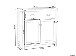 Aparador Com 2 Gavetas E 2 Portas Cinzento Clio