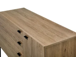 Aparador Com 3 Gavetas E 1 Porta Cor De Madeira Clara Arietta