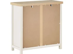 Aparador Com 2 Gavetas E 2 Creme E Cor De Madeira Clara Clio