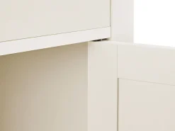 Aparador Com 2 Gavetas E 2 Creme E Cor De Madeira Clara Clio