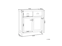Aparador Com 2 Gavetas E 2 Creme E Cor De Madeira Clara Clio
