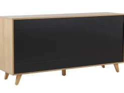 Aparador Com 3 Gavetas E 2 Portas Cor De Madeira Clara E Branco Ilion