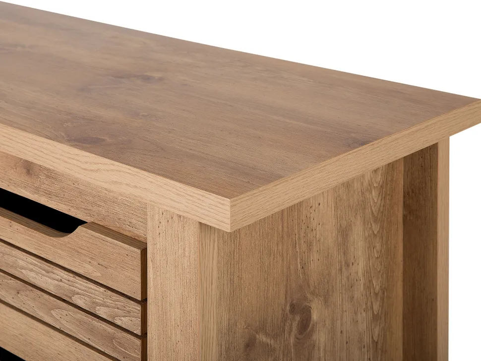 Aparador Com 3 Gavetas E 1 Porta Cor De Madeira Clara Agora