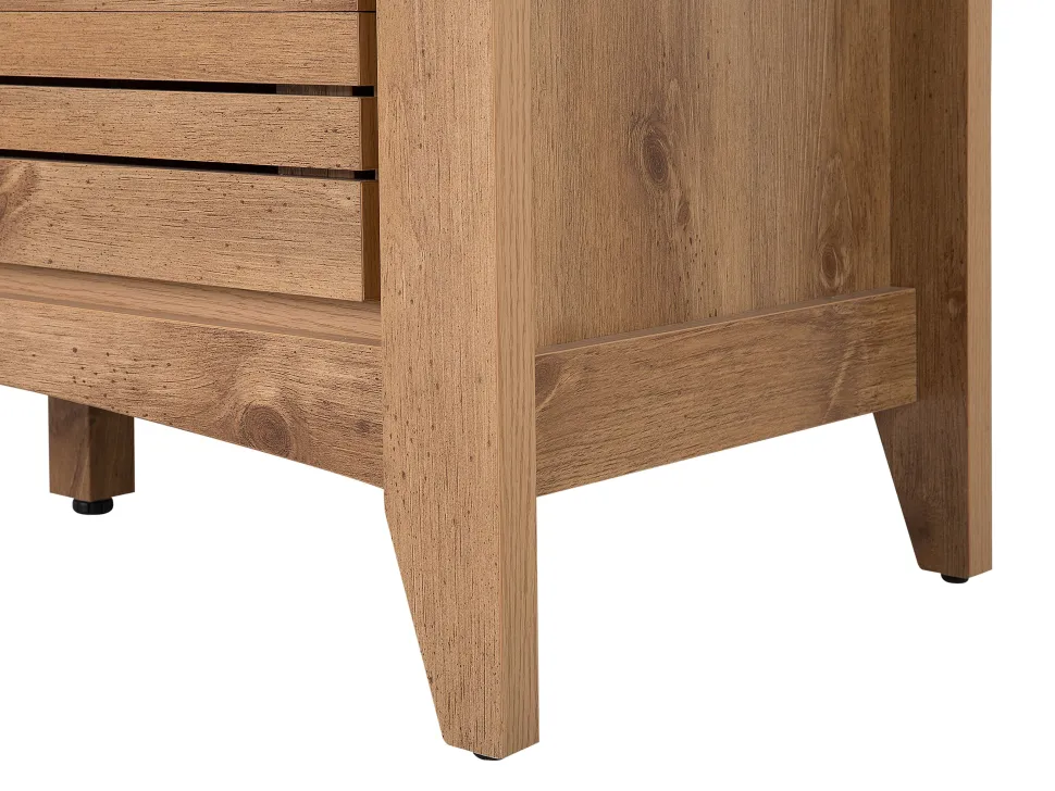 Aparador Com 3 Gavetas E 1 Porta Cor De Madeira Clara Agora