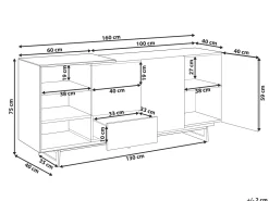 Aparador Com 3 Gavetas E 2 Portas Cor De Madeira Clara E Preto Fiora