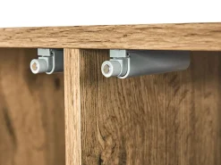 Aparador Com 3 Gavetas E 2 Portas Cor De Madeira Clara E Preto Fiora