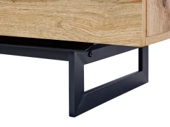 Aparador Com 3 Gavetas E 2 Portas Cor De Madeira Clara E Preto Fiora