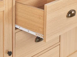 Aparador Com 3 Gavetas E 2 Portas Cor De Madeira Clara Lansin