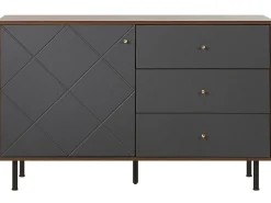 Aparador Com 3 Gavetas E 1 Porta Em Madeira Clara E Cinzento Palmer