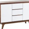 Aparador Com 3 Gavetas E 2 Portas Branco E Castanho Escuro Pittsburgh