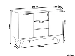Aparador Com 3 Gavetas E 2 Portas Branco E Castanho Escuro Pittsburgh