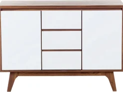 Aparador Com 3 Gavetas E 2 Portas Branco E Castanho Escuro Pittsburgh