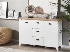 Aparador Com 3 Gavetas E 2 Portas Branco Stamford