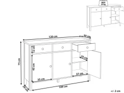 Aparador Com 3 Gavetas E 3 Portas Preto Olate