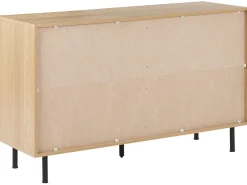 Aparador Com 3 Gavetas E 1 Porta Em Madeira Clara E Branco Palmer