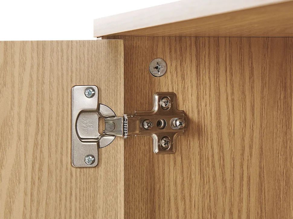 Aparador Com 3 Gavetas E 1 Porta Em Madeira Clara E Branco Palmer