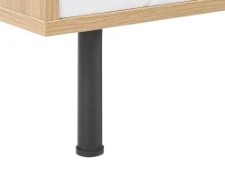 Aparador Com 3 Gavetas E 1 Porta Em Madeira Clara E Branco Palmer