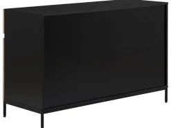 Aparador Com 3 Gavetas E 3 Portas Castanho Claro E Preto Sydney