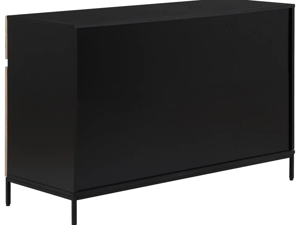 Aparador Com 3 Gavetas E 3 Portas Castanho Claro E Preto Sydney