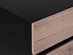 Aparador Com 3 Gavetas E 3 Portas Castanho Claro E Preto Sydney