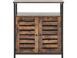 Aparador Com 2 Porta Castanho Escuro E Preto Vilseck