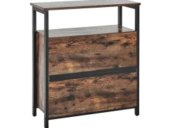 Aparador Com 2 Porta Castanho Escuro E Preto Vilseck