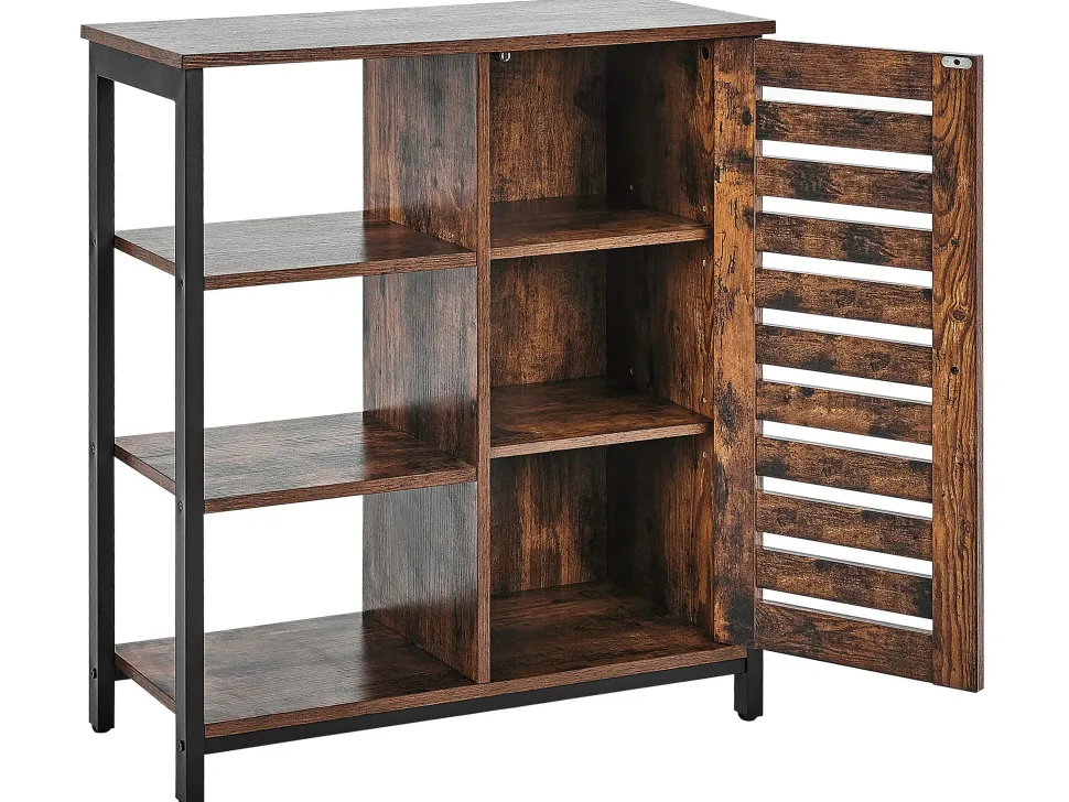 Aparador Com 1 Porta Castanho Escuro E Preto Vilseck