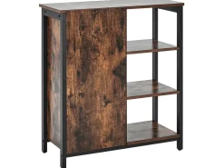 Aparador Com 1 Porta Castanho Escuro E Preto Vilseck