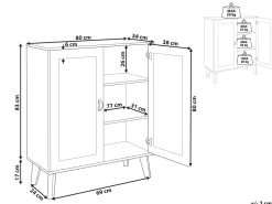 Aparador Com 2 Portas Branco E Creme Parton