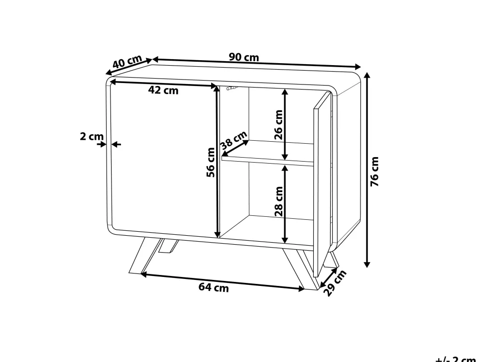 Aparador Com 2 Portas Branco E Cor De Madeira Clara Milo