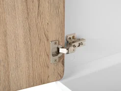 Aparador Com 2 Portas Branco E Cor De Madeira Clara Milo