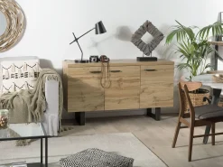 Aparador Com 3 Portas Castanho Claro Timber