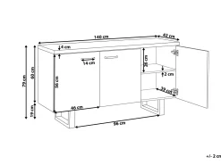 Aparador Com 3 Portas Castanho Claro Timber