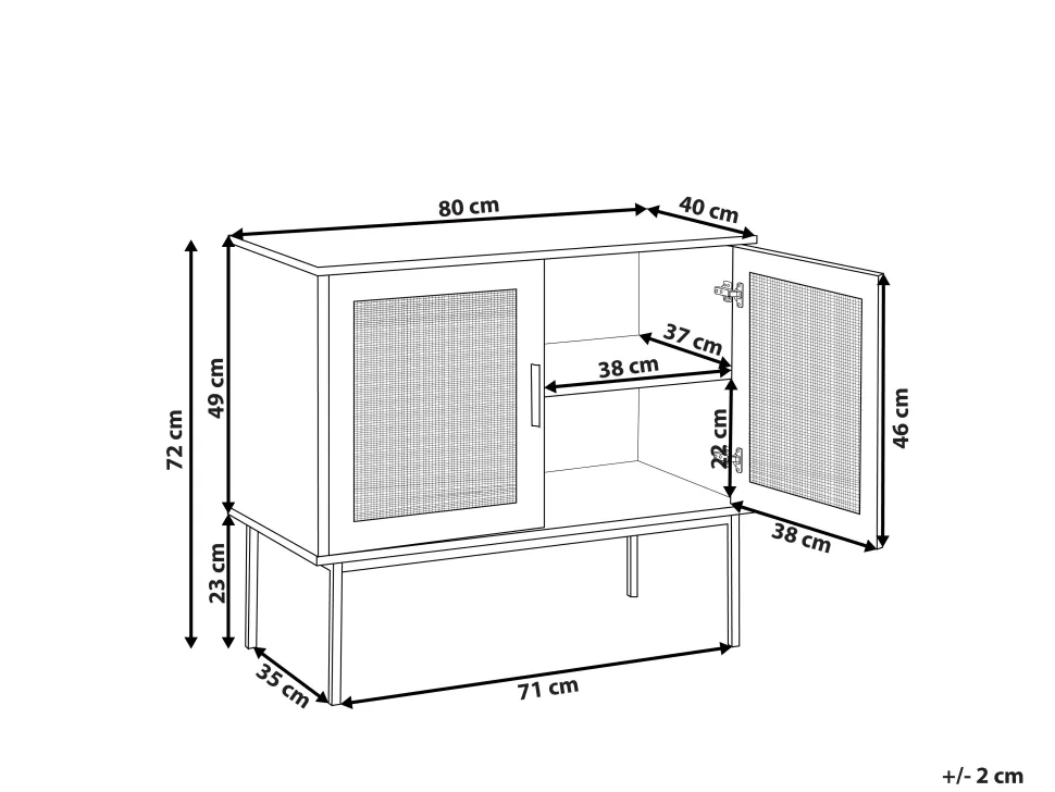 Aparador Com 2 Portas Castanho Claro Pasco