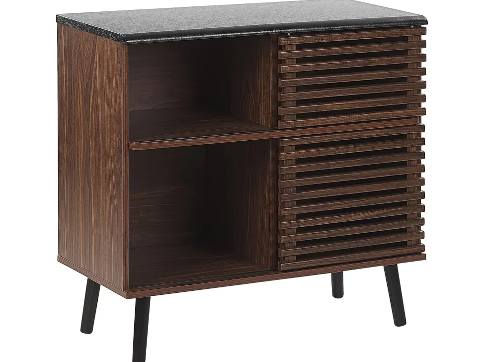 Aparador Com 2 Portas Castanho Escuro Perth