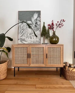 Aparador Com 3 Portas Castanho Claro Pasco